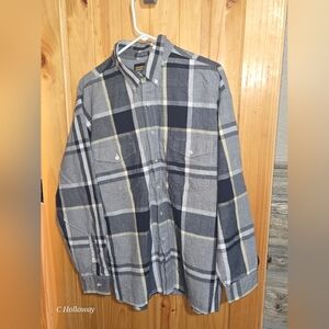 Mens Panhandle Slim Blue Checkered Button Down Shirt Size Xl